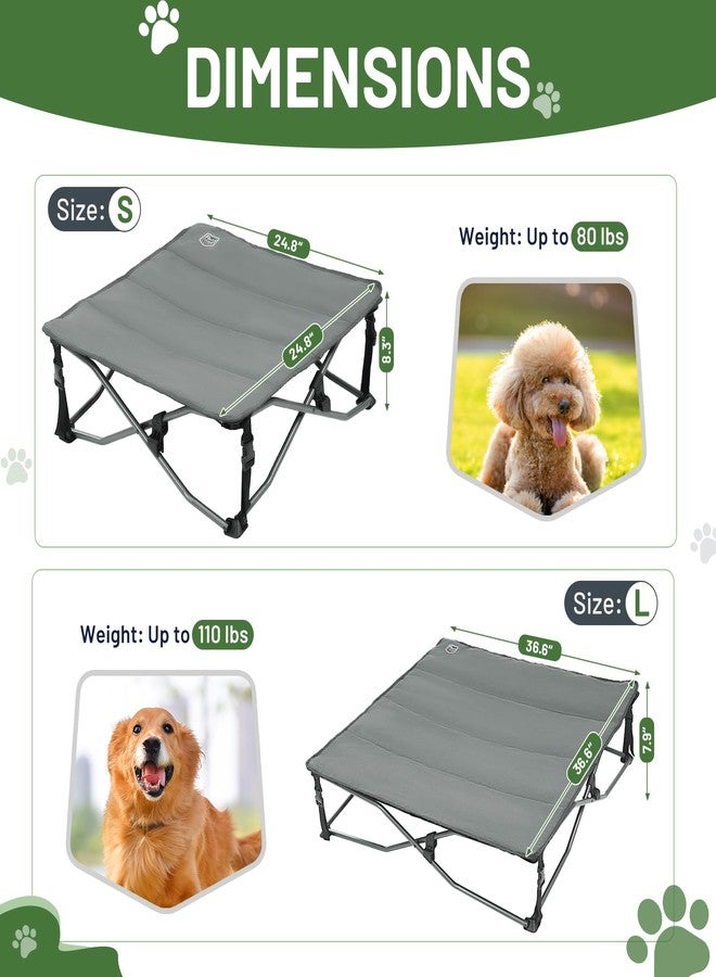 Timber Ridge Small Elevated Dog Bed, 3-in-1 Portable, Folding, and Raised with Removable Pad Mat, Cooling Design for Indoor and Outdoor Use, Grey - Image 3